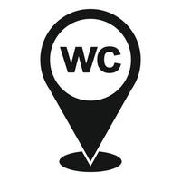 icono de ubicación de wc vector simple. baño público