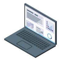 Laptop data learn icon isometric vector. Study case vector