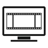 Fast video edit icon simple vector. Cinema film vector