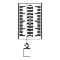 Dynamometer with a hook icon, outline style vector