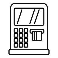 Bank atm icon outline vector. Money transfer vector