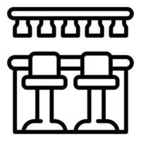 Metal desk icon outline vector. Bar stool vector