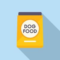 Modern dog food pack icon flat vector. Animal pet vector