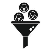 Client database funnel icon simple vector. Crm data vector