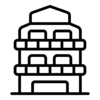 vector de contorno de icono de torre de arquitectura. dia de myanmar