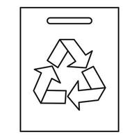 Recycling icon, outline style vector