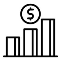 Loan graph icon outline vector. Money cost vector