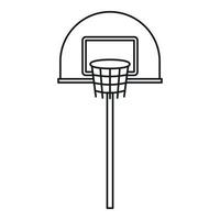icono de aro de baloncesto al aire libre, estilo de contorno vector