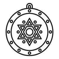 Mystical star amulet icon outline vector. Esoteric amulet vector