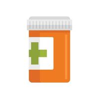 Pills jar icon flat isolated vector