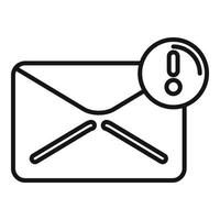 vector de contorno de icono de alerta de correo. llamar contacto