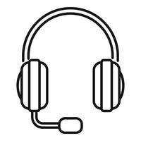 Communication headset icon outline vector. Business message vector