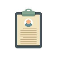 Personal information clipboard icon flat isolated vector