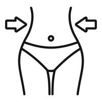 Slim woman body icon outline vector. Diet food vector