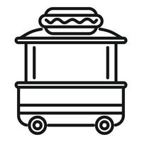 Hotdog kiosk icon outline vector. Cart food vector