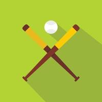 Baseball bats and baseball icon, flat style vector