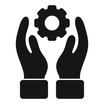 Keep gear solution icon simple vector. Business problem vector