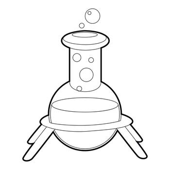 Test flask icon, isometric 3d style vector