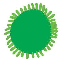 Round bacteria icon, cartoon style vector