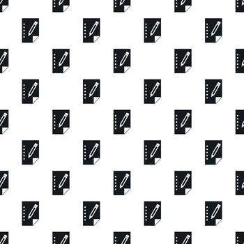 patrón de hoja de papel y lápiz, estilo simple vector