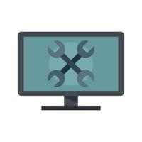 Tester computer icon flat isolated vector