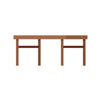 Folding wood table icon flat isolated vector