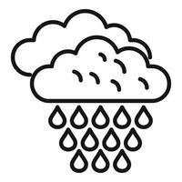 Rain cloud icon outline vector. Meteo rainy vector