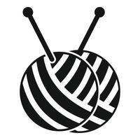 Knit balls icon simple vector. Wool yarn vector