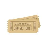 Cruise ticket icon flat isolated vector