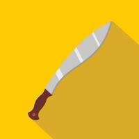 Crooked knife icon, flat style vector