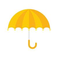 Sun protection umbrella icon flat isolated vector