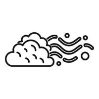 Cloudy wind icon outline vector. Rain forecast vector