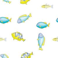 patrón de peces tropicales, estilo de dibujos animados vector