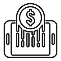 Send cash icon outline vector. Money transfer vector