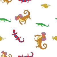 Chameleon pattern, cartoon style vector