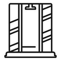 Shower cabin icon outline vector. Glass door vector