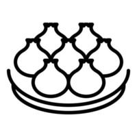 vector de contorno de icono de baozi de panadería. comida de taiwán