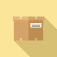 Package box icon flat vector. Delivery parcel vector