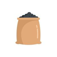 Fertilizer soil sack icon flat isolated vector