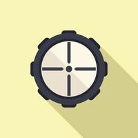 Telescopic cross icon flat vector. Rifle scope vector