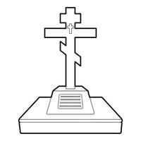icono de tumba cristiana, estilo de esquema vector