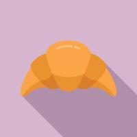 vector plano de icono de croissant. panadería de pan