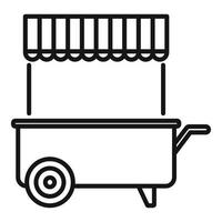 vector de contorno de icono de carrito de bocadillos. tienda de mercado