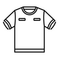 vector de contorno de icono de camiseta de árbitro. juego sucio