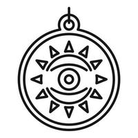 Eye amulet icon outline vector. Hand turkish vector