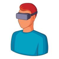 Man with virtual reality goggles icon vector