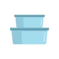 Plastic box stack icon flat isolated vector