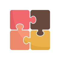 Development puzzle icon flat isolated vector