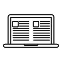 Laptop doc comparison icon outline vector. Scale balance vector