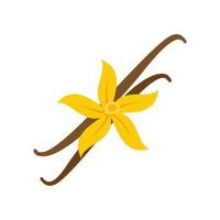 Vanilla flower icon flat isolated vector